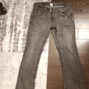 TRUE RELIGION RICKY BIG T GREY STRAIGHT LEG 34